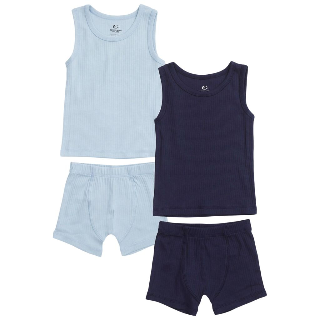 2-pak Ribbede Undertøjssæter Blå