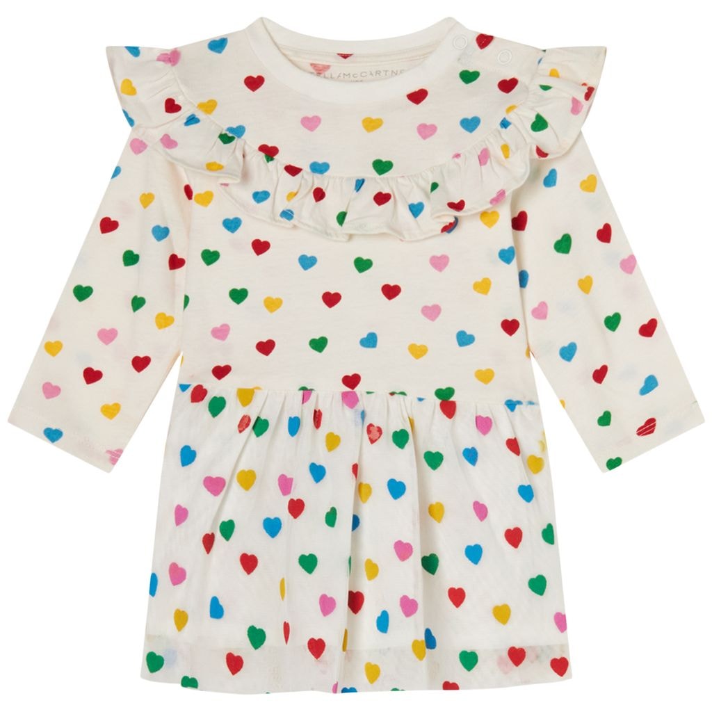 Heart Printed Dress Cream