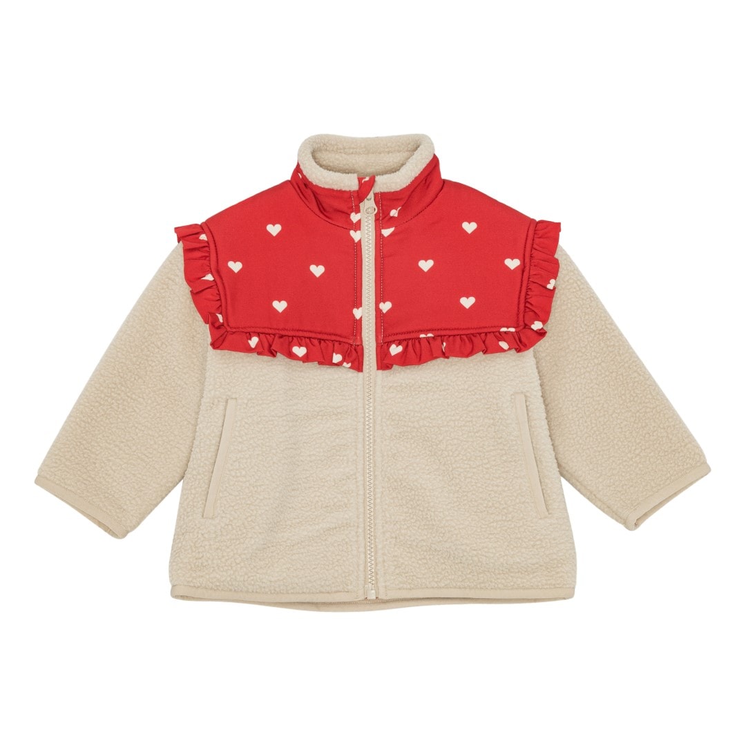 Ellen Fleecejakke Poppy Red/soft White