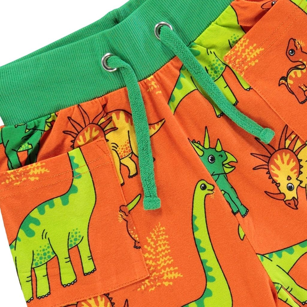 Mönstrad Mjukisshorts Med Dinosaurier Orange