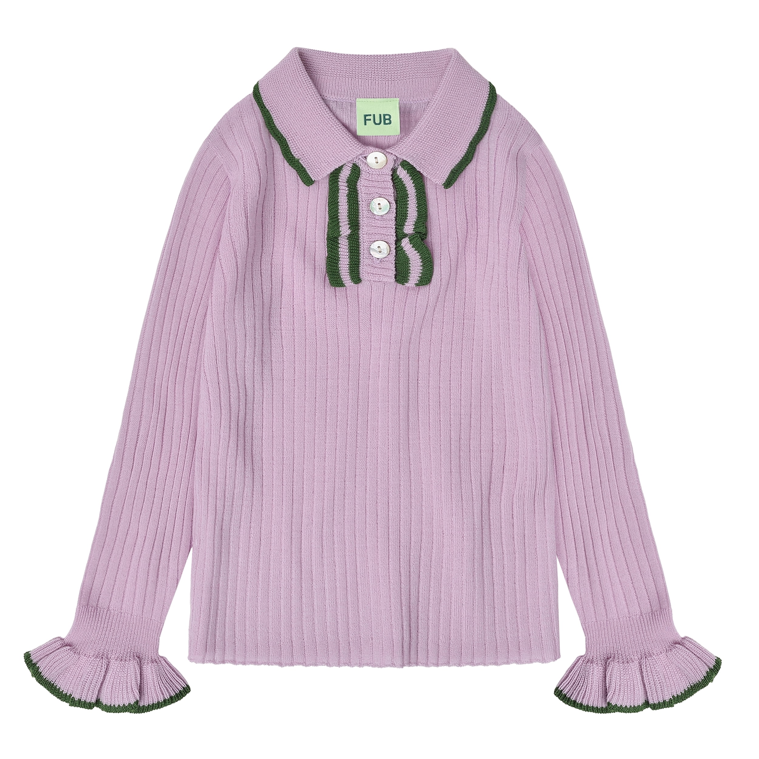 Wool Frill Polo Iris
