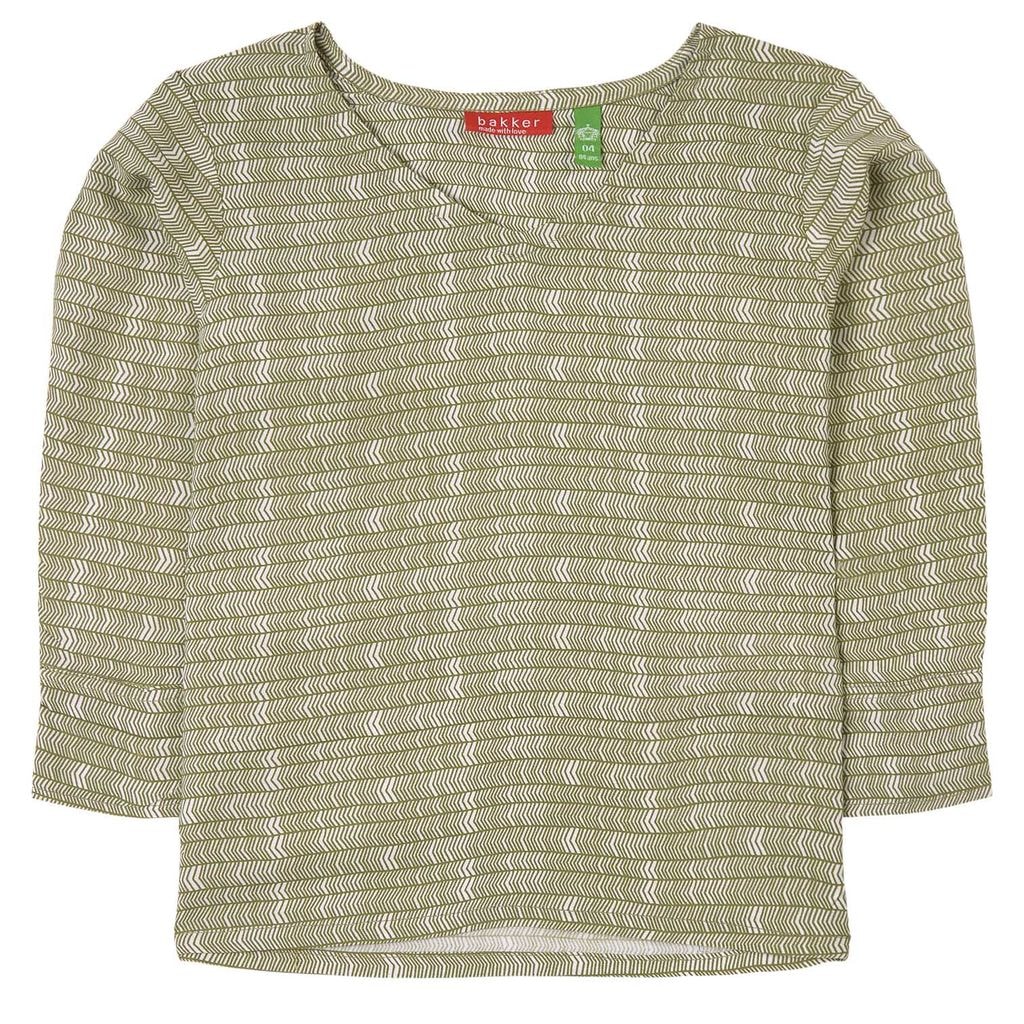 April Print Top Green
