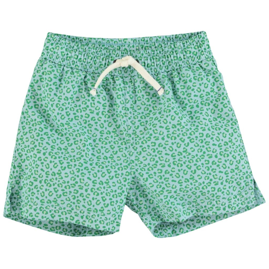 Leopard Print Swim Shorts Green
