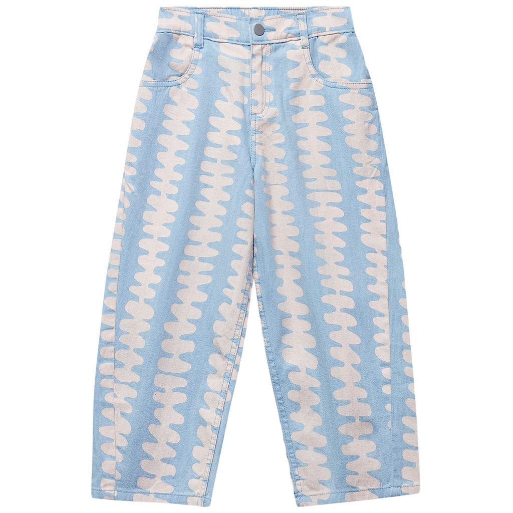 Square Pocket Jeans Soft Pink Stripe