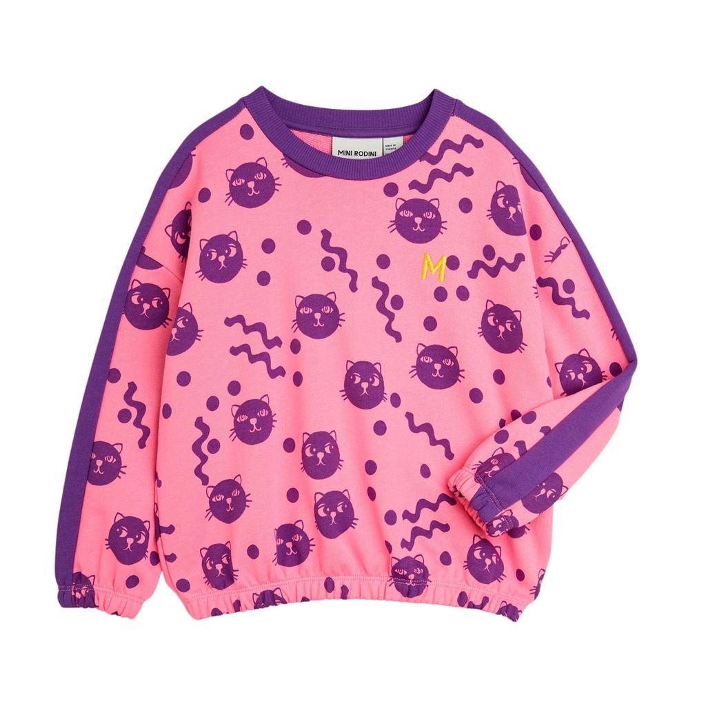 Squiggly Cats Sweatshirt Pink