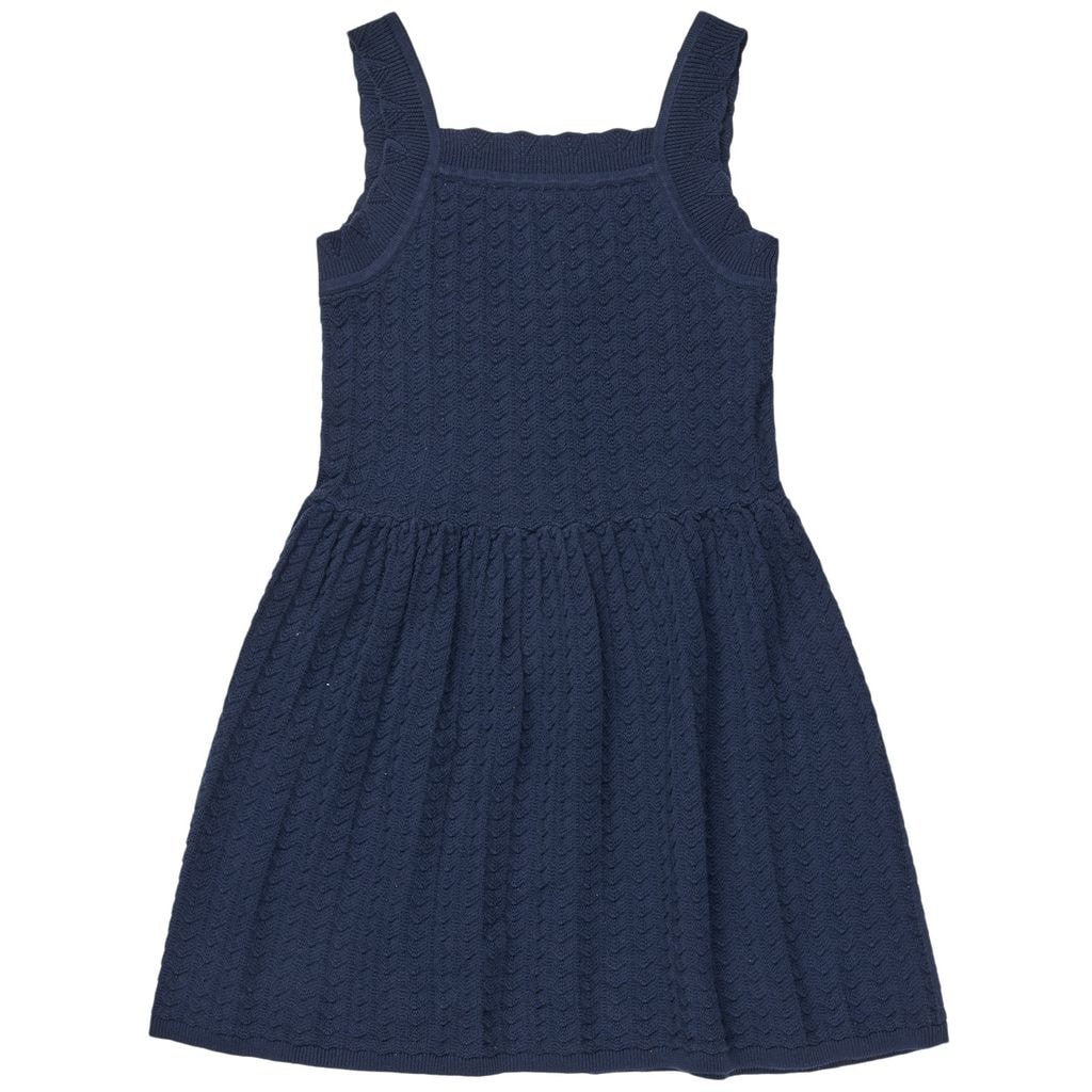 Stickad Klänning Dark Navy