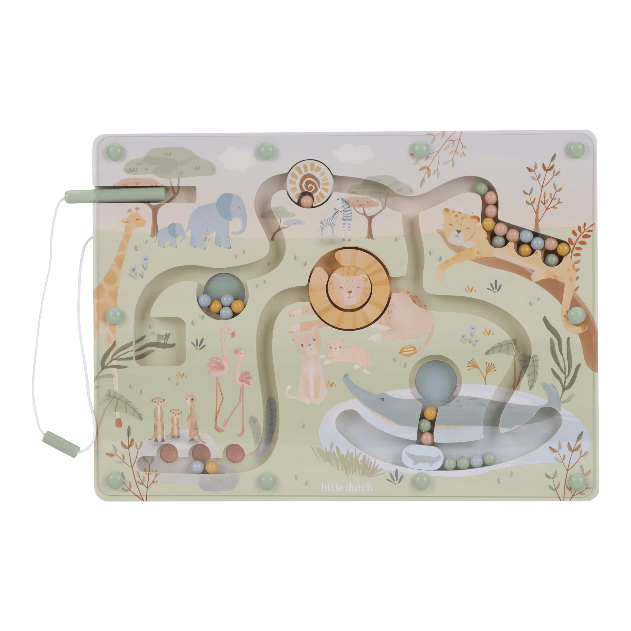 Safari Friends Magnetisk Labyrint Green
