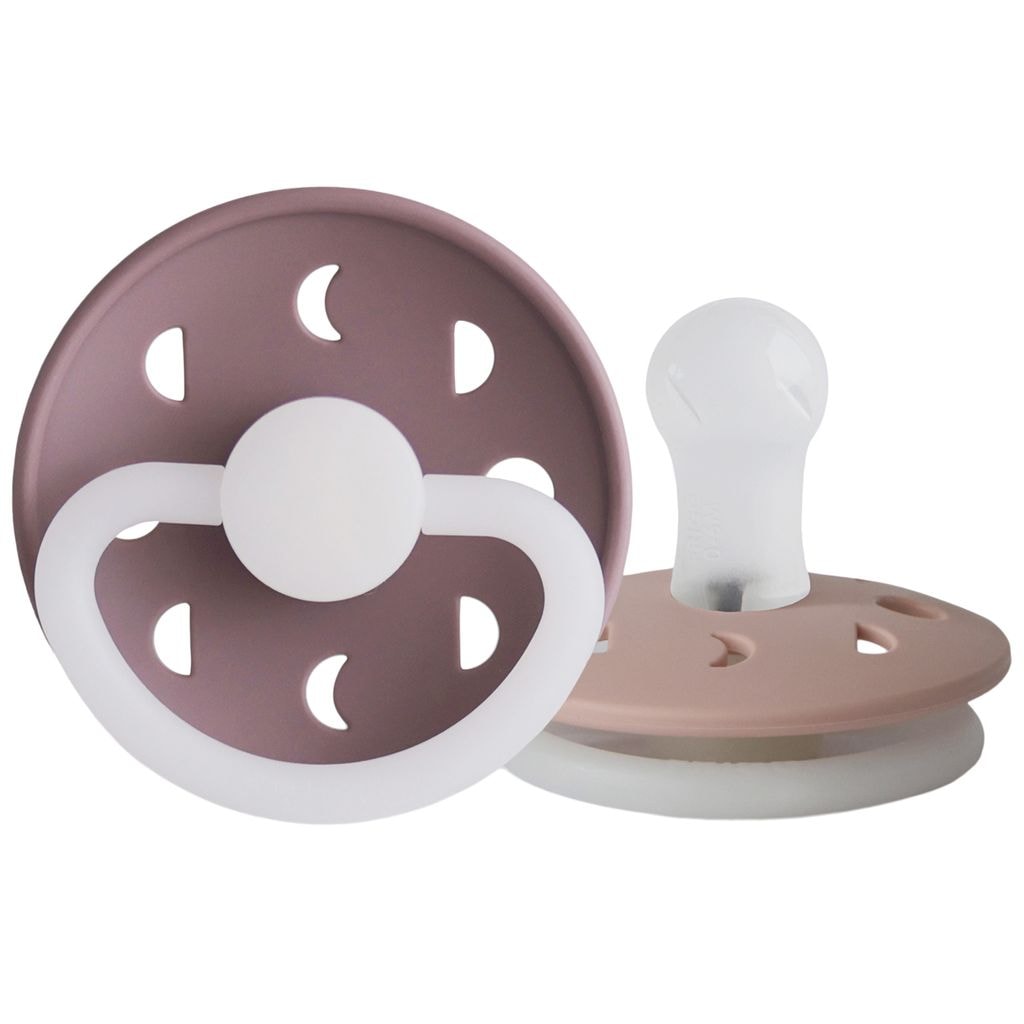 Moon Phase S1 2-pack Glow-in-the-dark Pacifiers Twilight Mauve/Blush