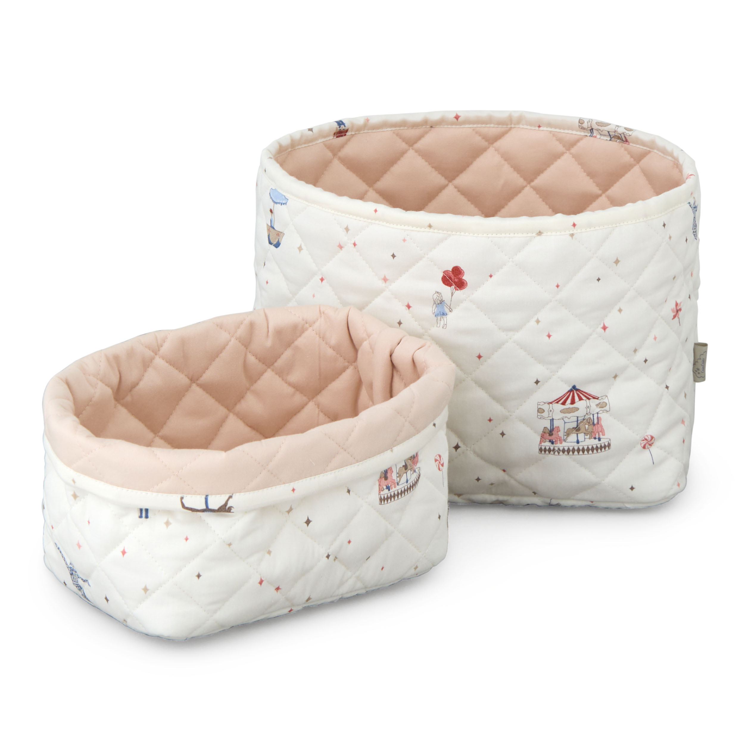 2-pack Quiltad Förvaringskorg Carousel