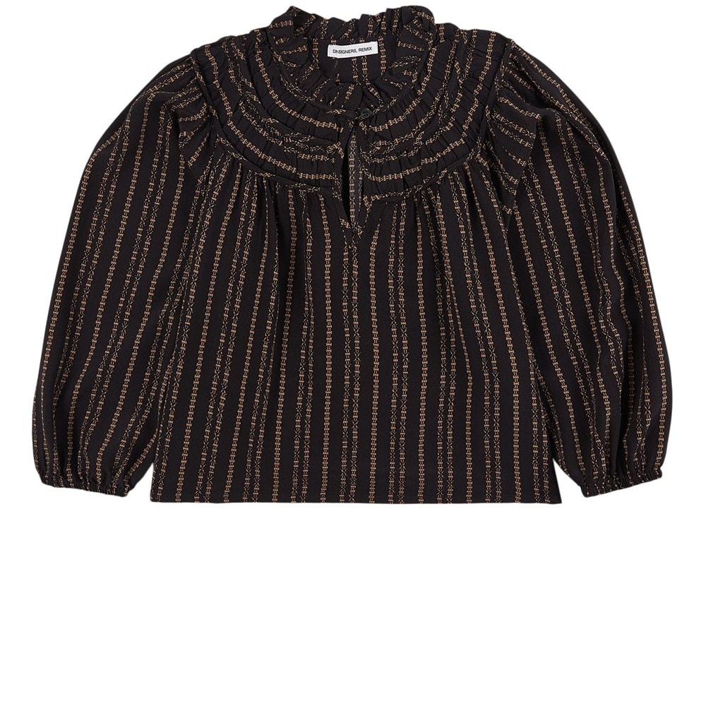 Blouse With Pleated Detail Black