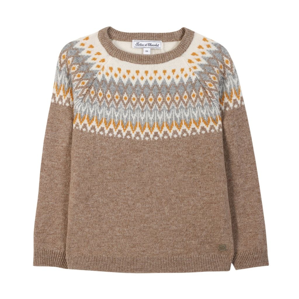 Wool Knit Sweater Heated Chestnut