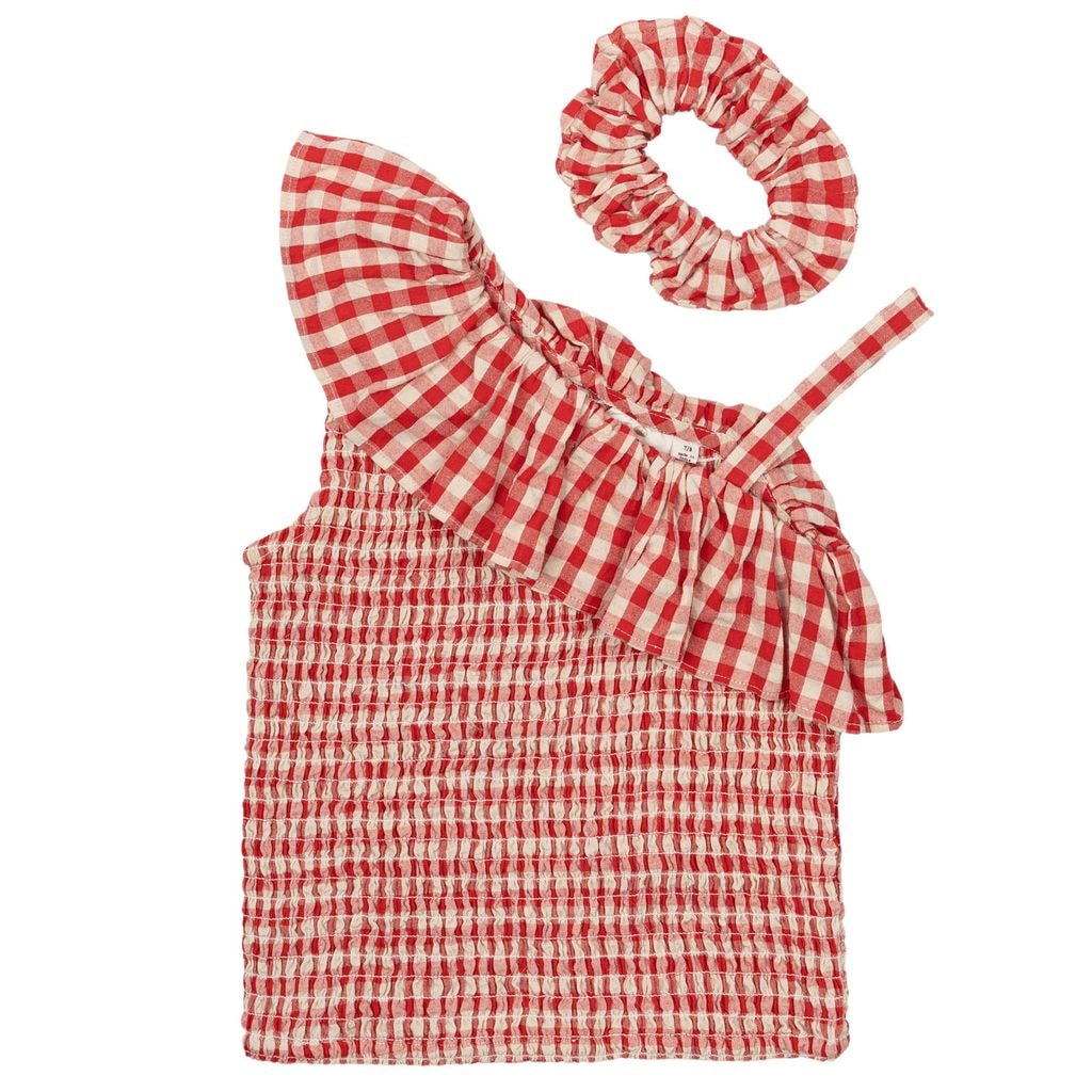 Nally Kort Topp Poppy Red Check