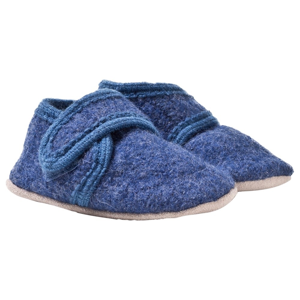 Wool Baby Shoes Blue Melange