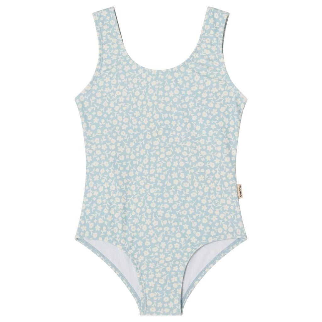 Milos UV-badedrakt Sky Blue Flower