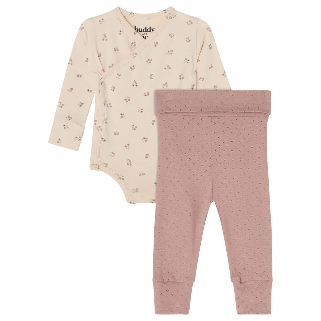 GOTS Johan Newborn Set Flowers