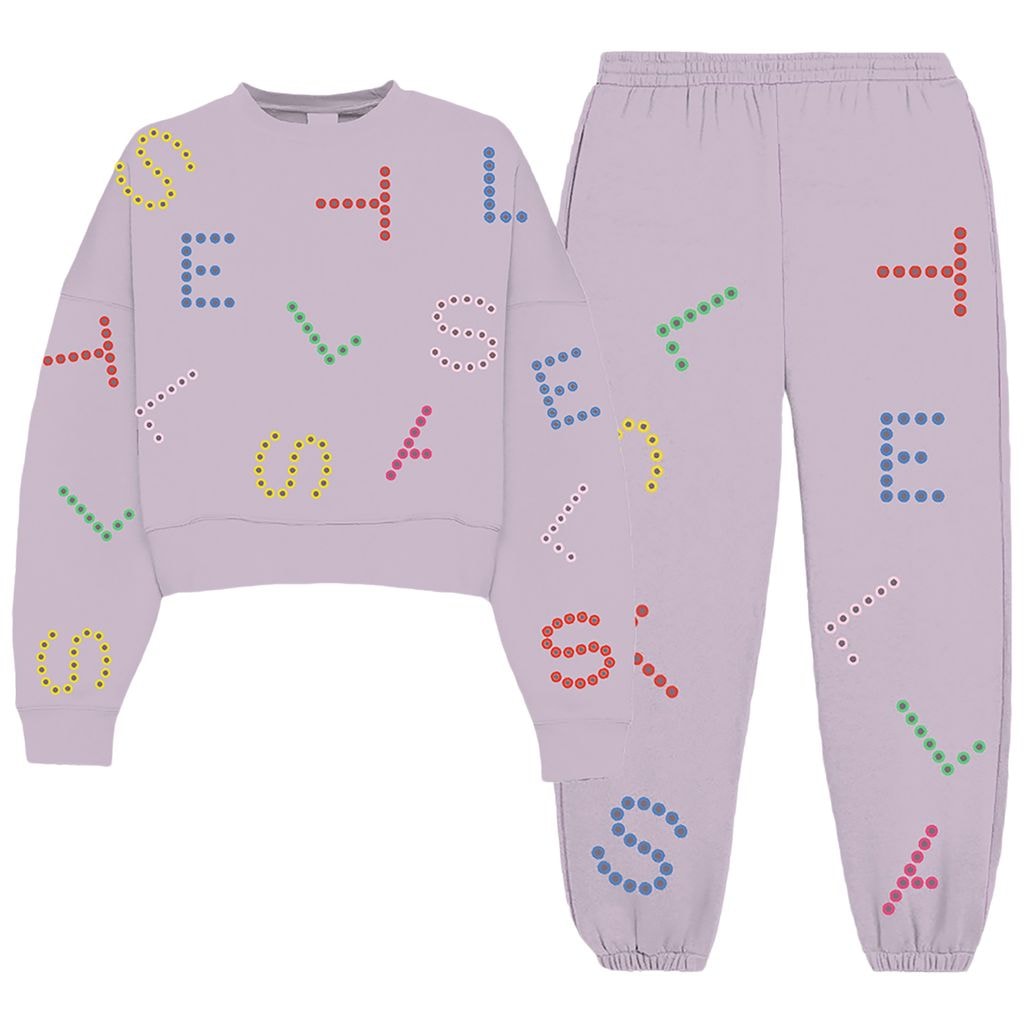 Branded Set With Sweatshirt And Sweatpants Purple
