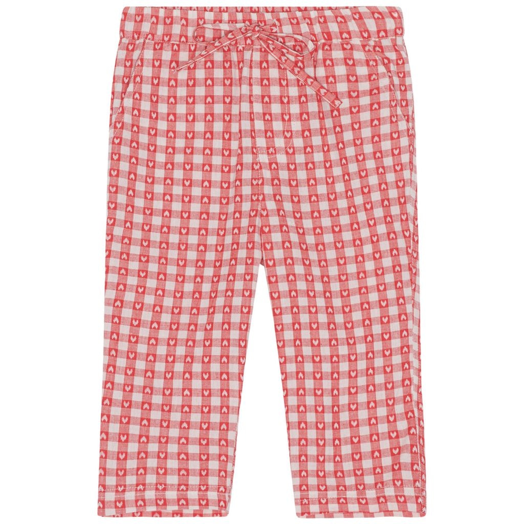 Ally Gingham Pants With Hearts Red