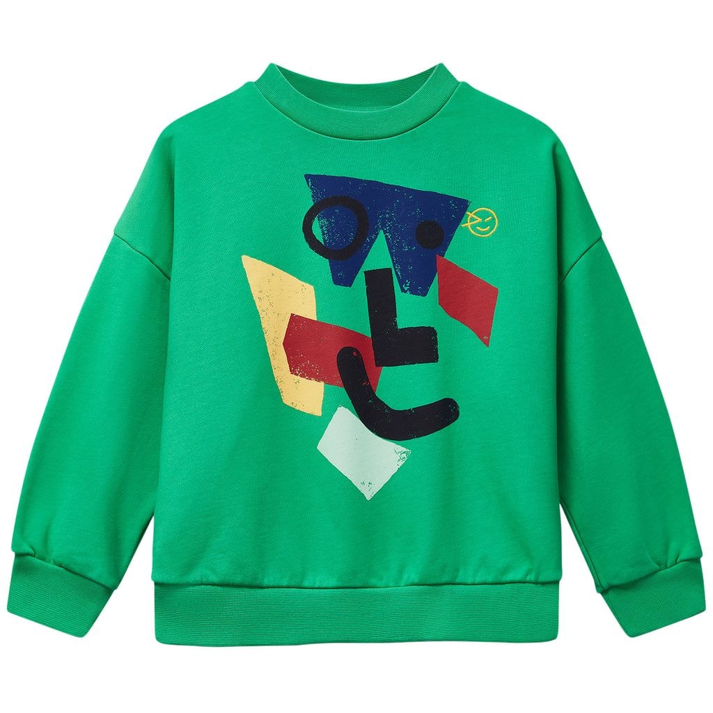 Amazed Face Sweatshirt Fresh Green