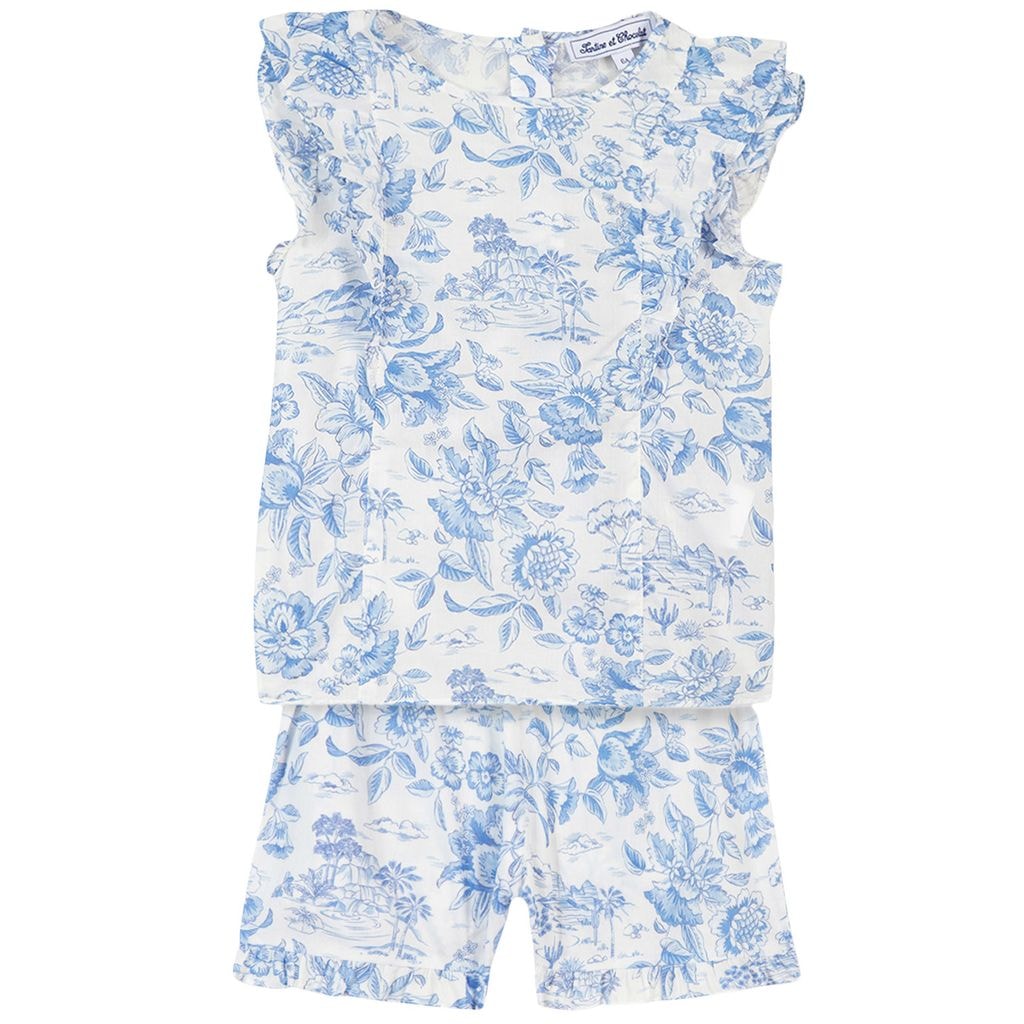 Floral Top And Shorts Set White