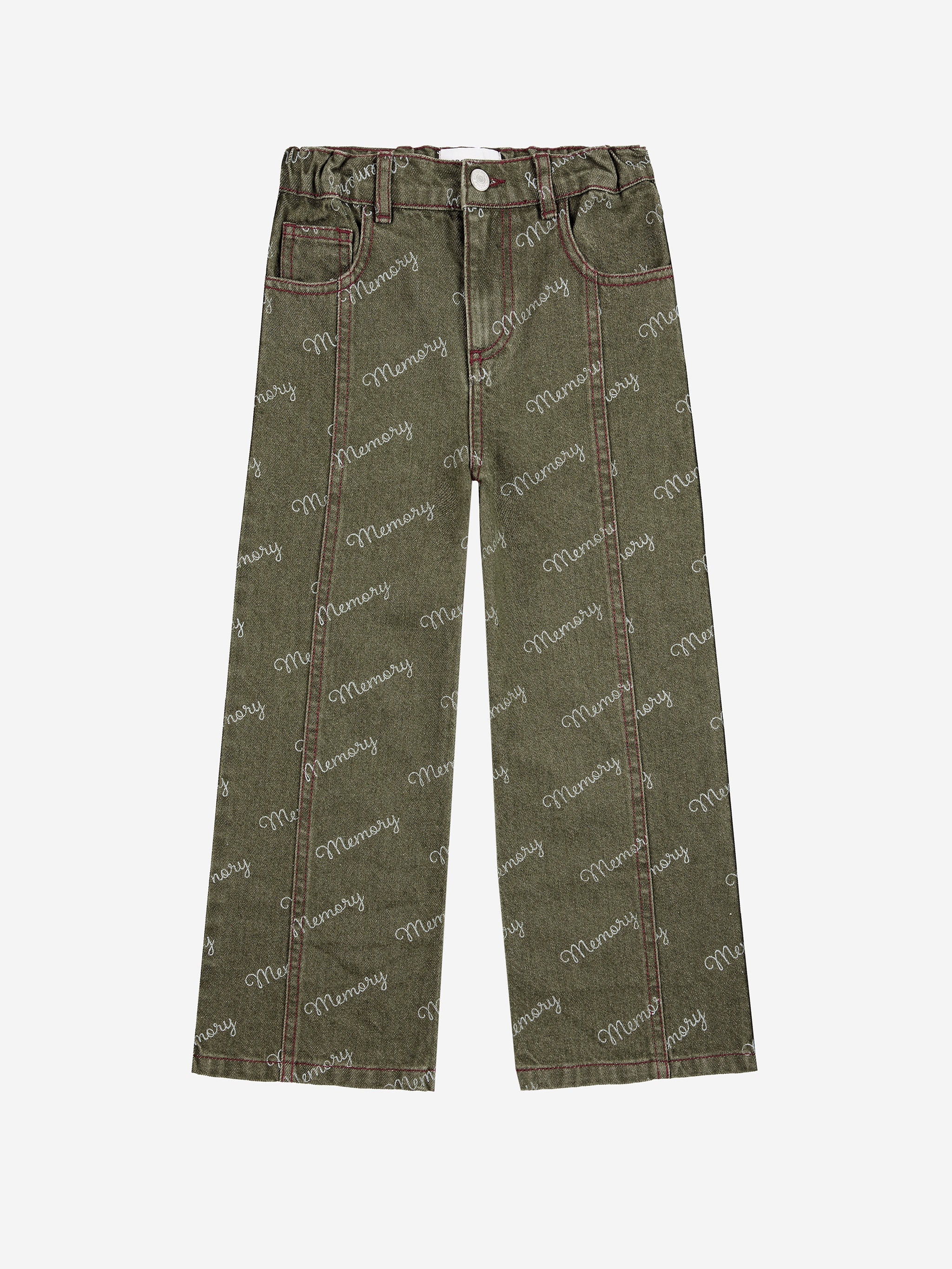 Memory All Over Denim Pants Khaki