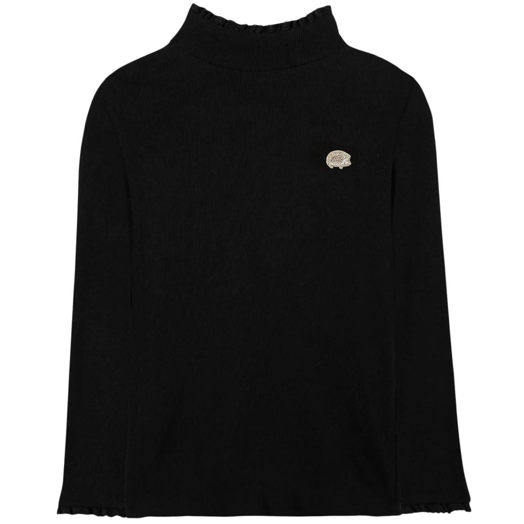 Long-Sleeved Ribbed Top Black