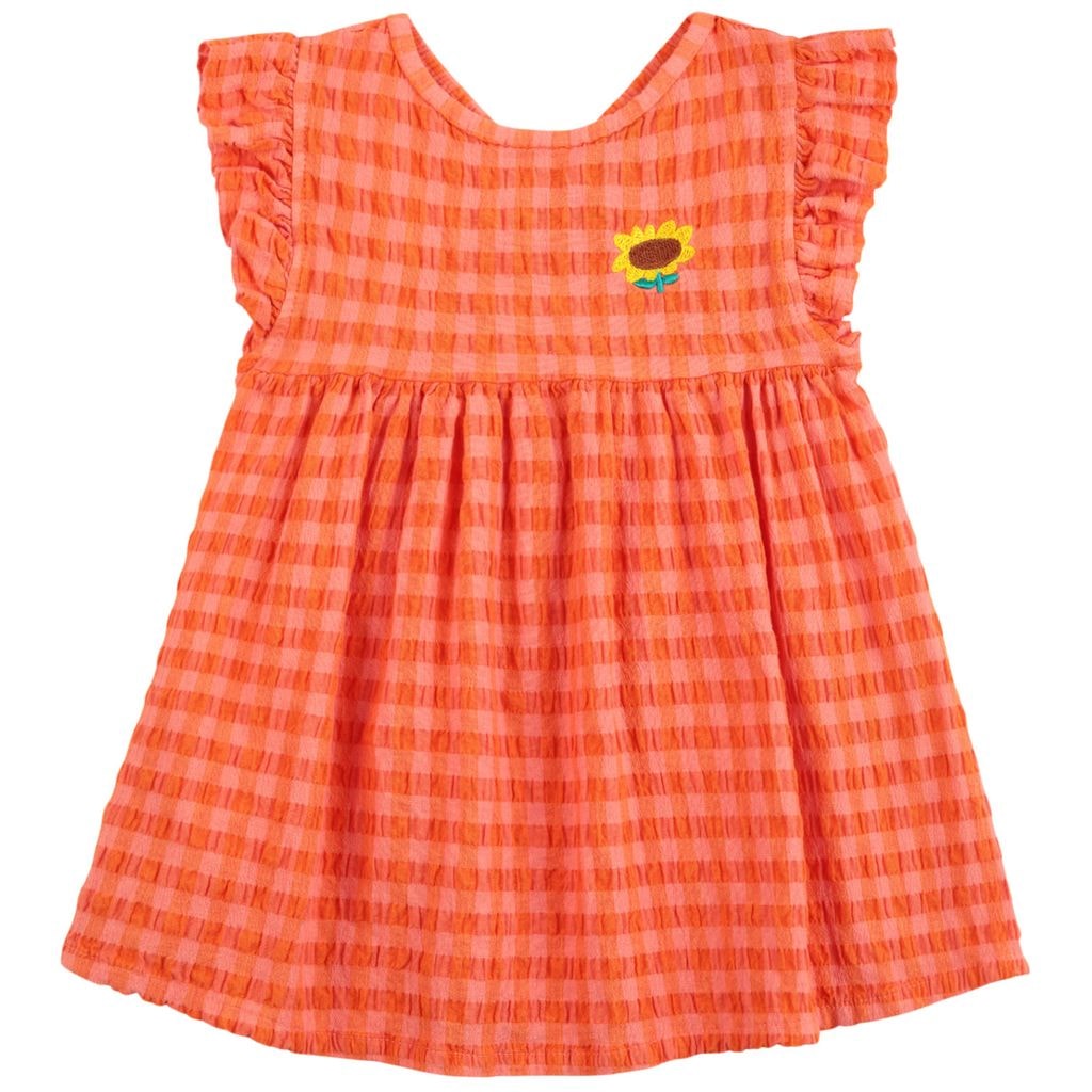 Vichy Baby Woven Dress Coral Pink