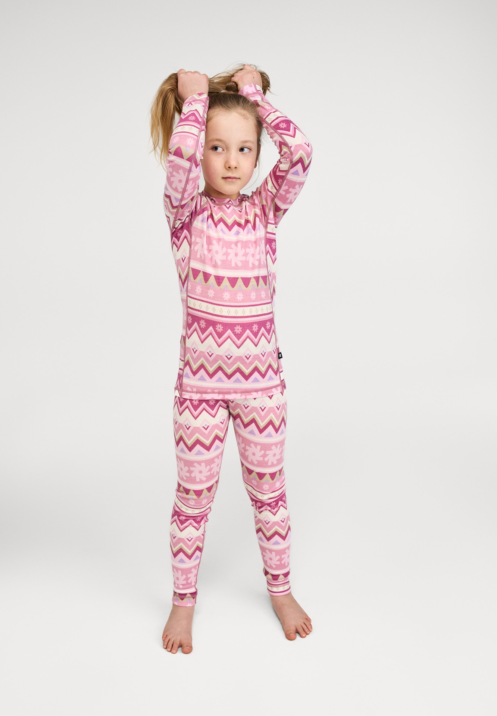 Taitoa Underställsset I Ull Grey Pink