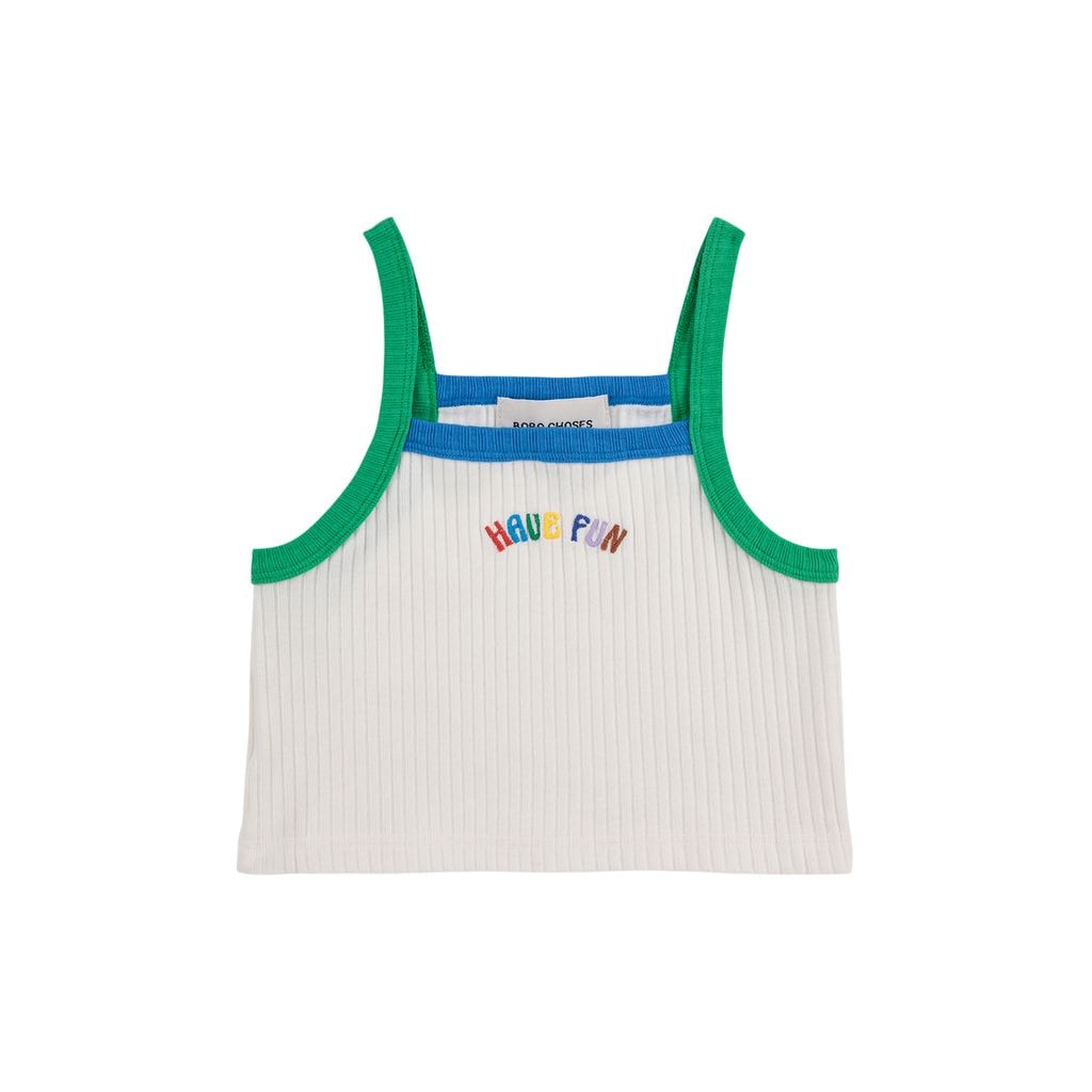 Have Fun Cropped Tank Top Offwhite