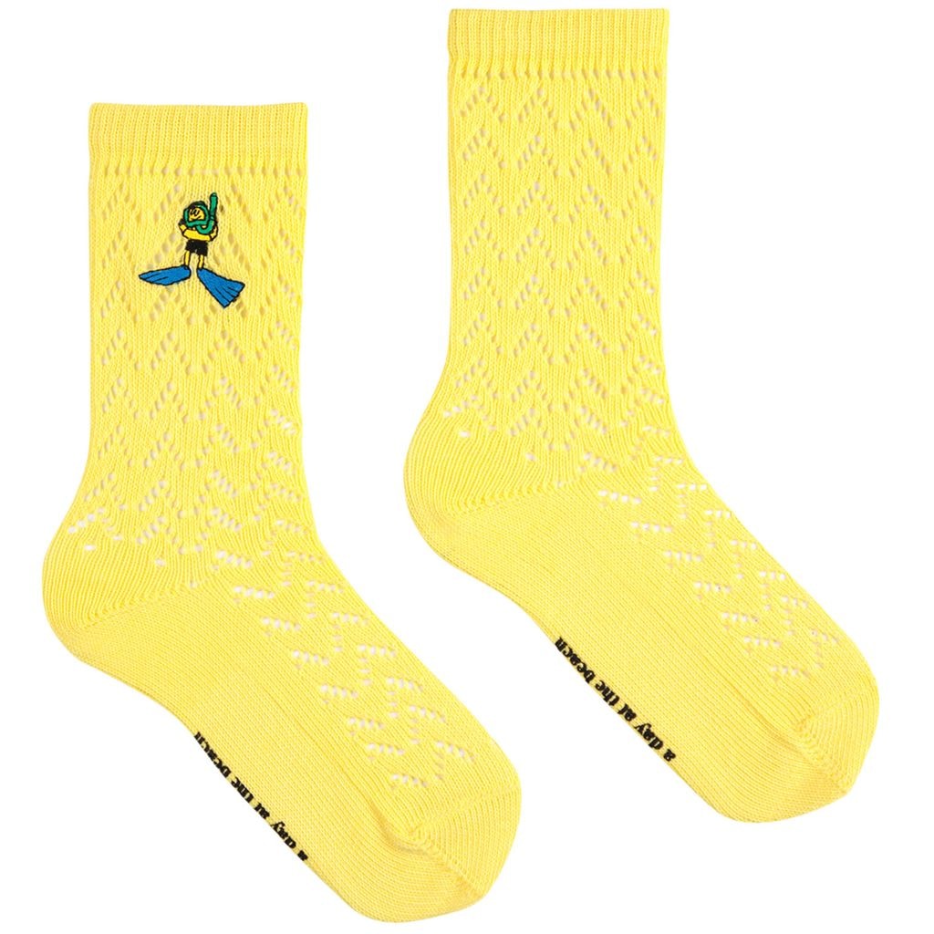 Day At The Beach Long Socks Light Yellow