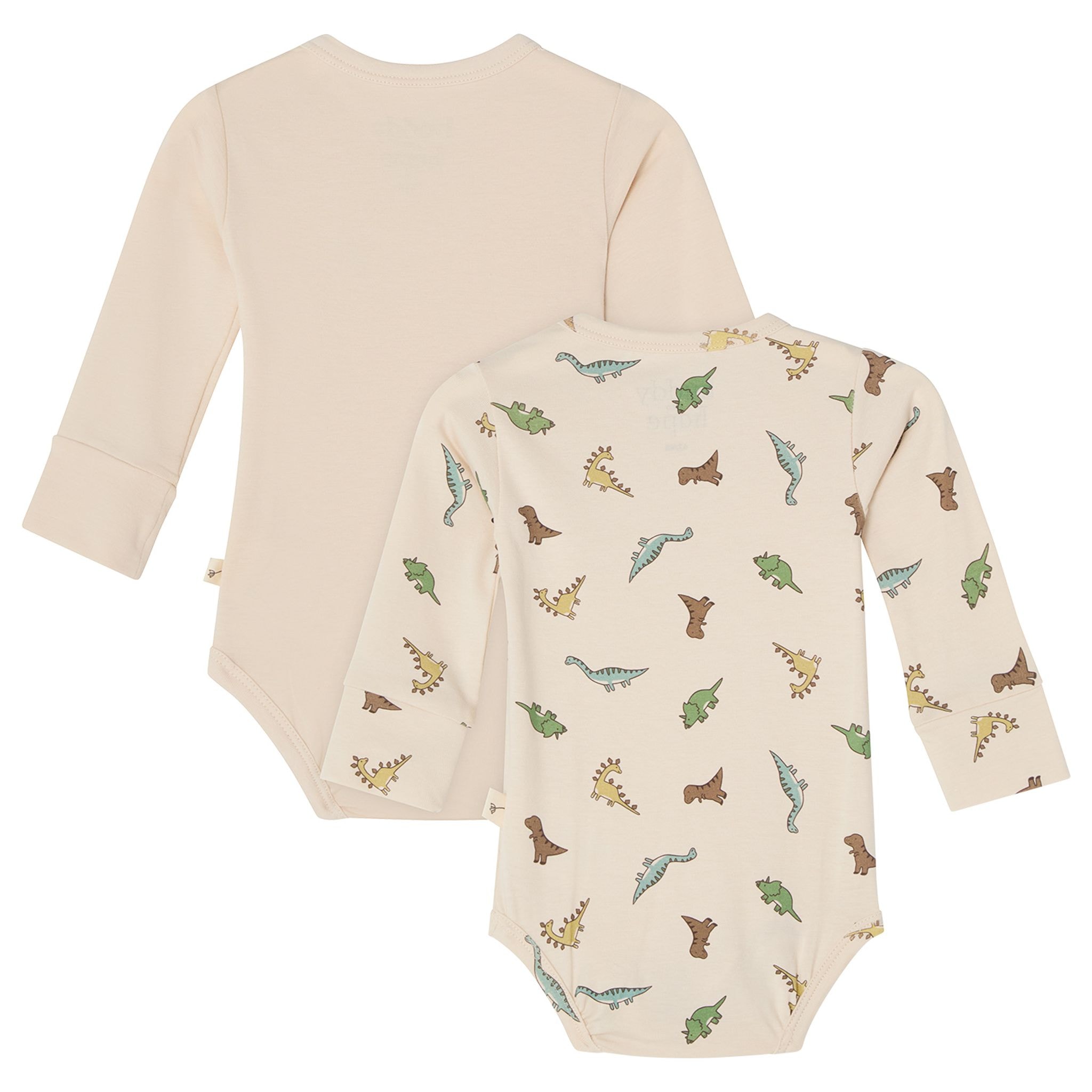 GOTS Petter Body 2-pack  Off White / Dinosaur
