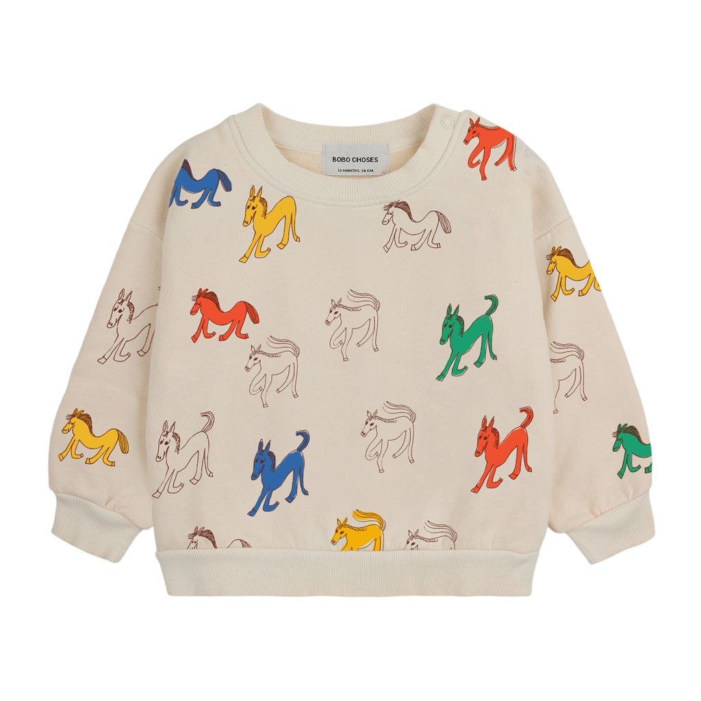 Wonder Horse Printed Baby Sweatshirt Off-white