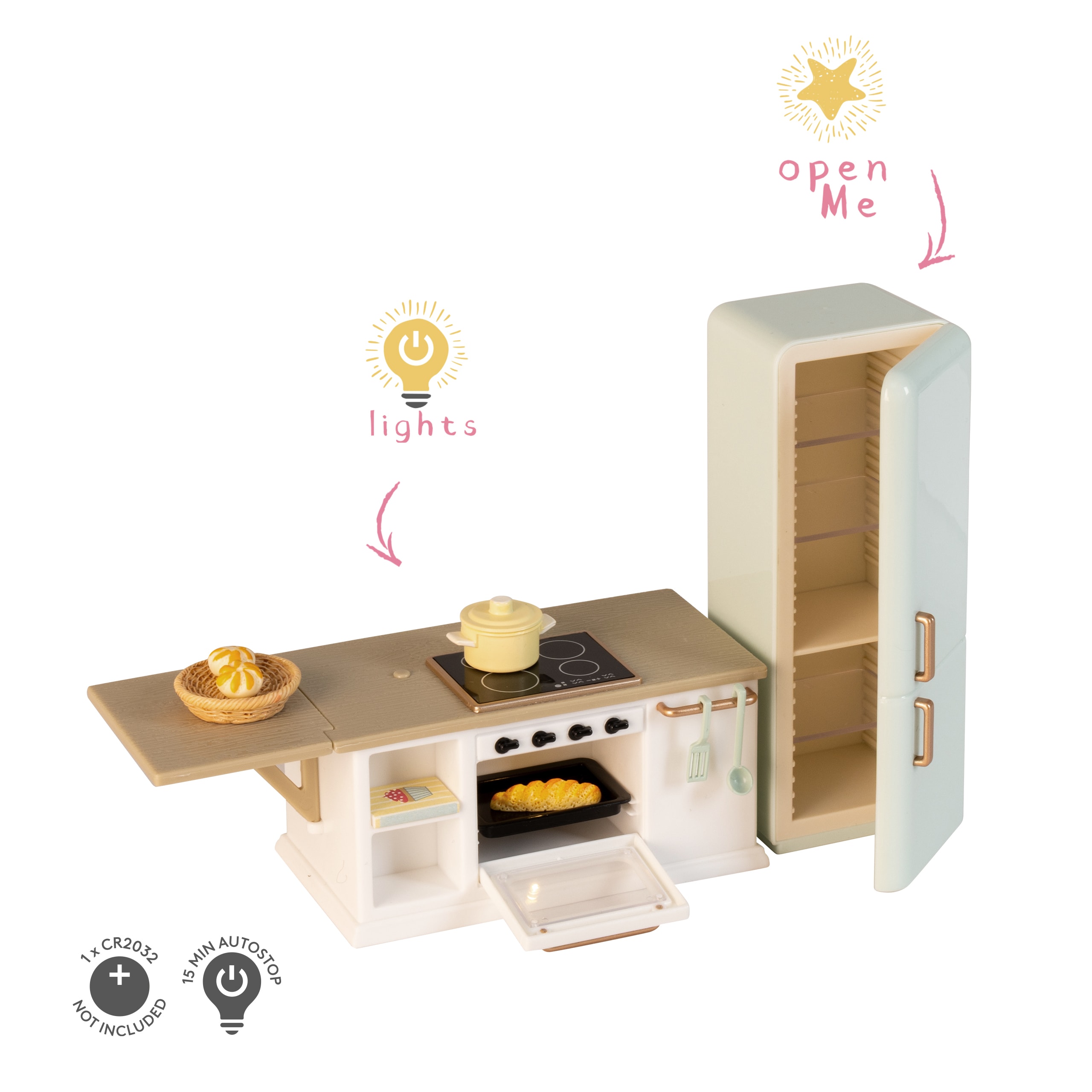 Kitchen Island With Oven & Stove Cream White