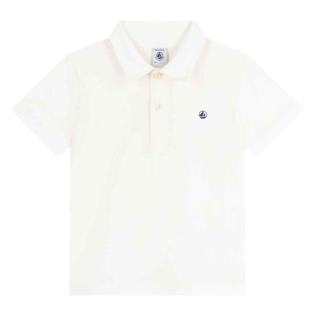 Plain Cotton Polo Shirt Marshmallow