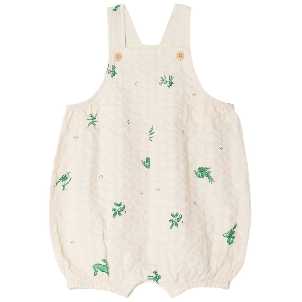 Seersucker Dungarees Azulejos Emerald