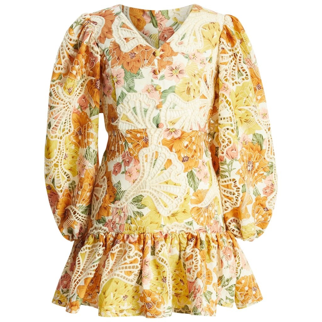 Perdita Embroidered Dress Vintage Flor