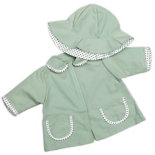 Skrållan Docka Regnjacka & Hatt Green 