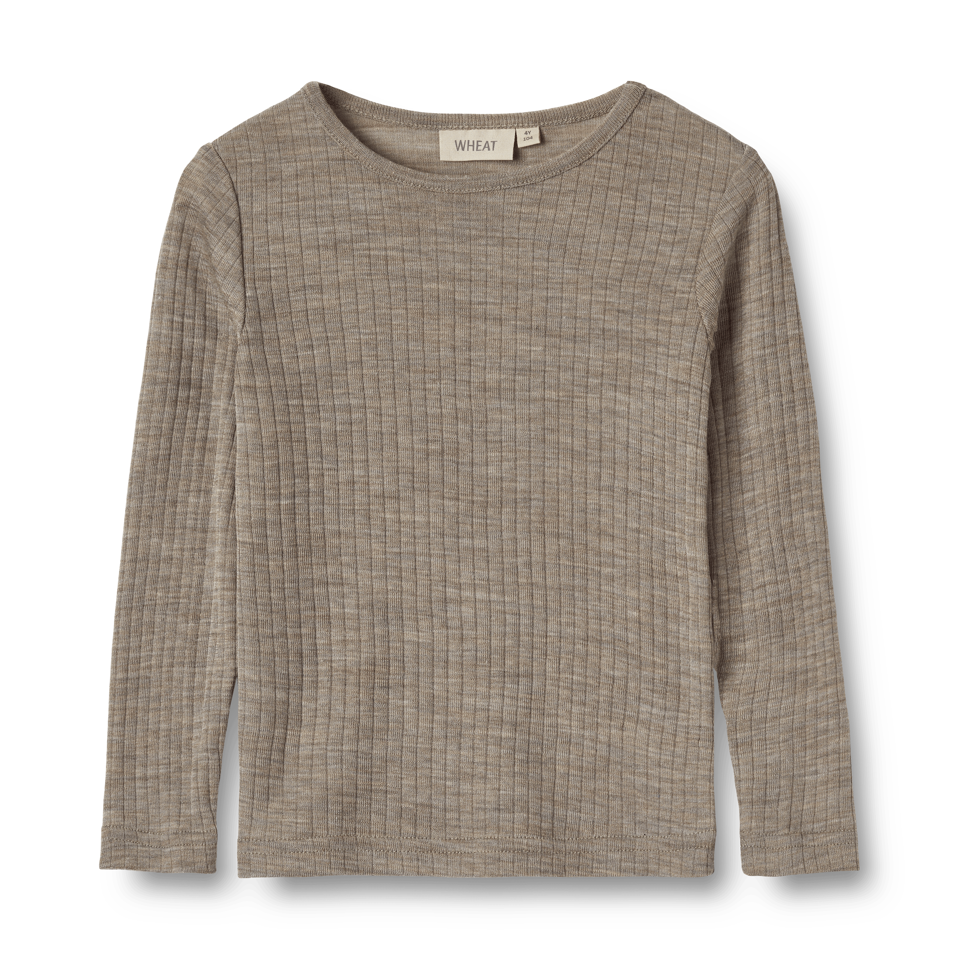 Alfie Long Sleeves Wool Silk T-shirt Khaki Melange