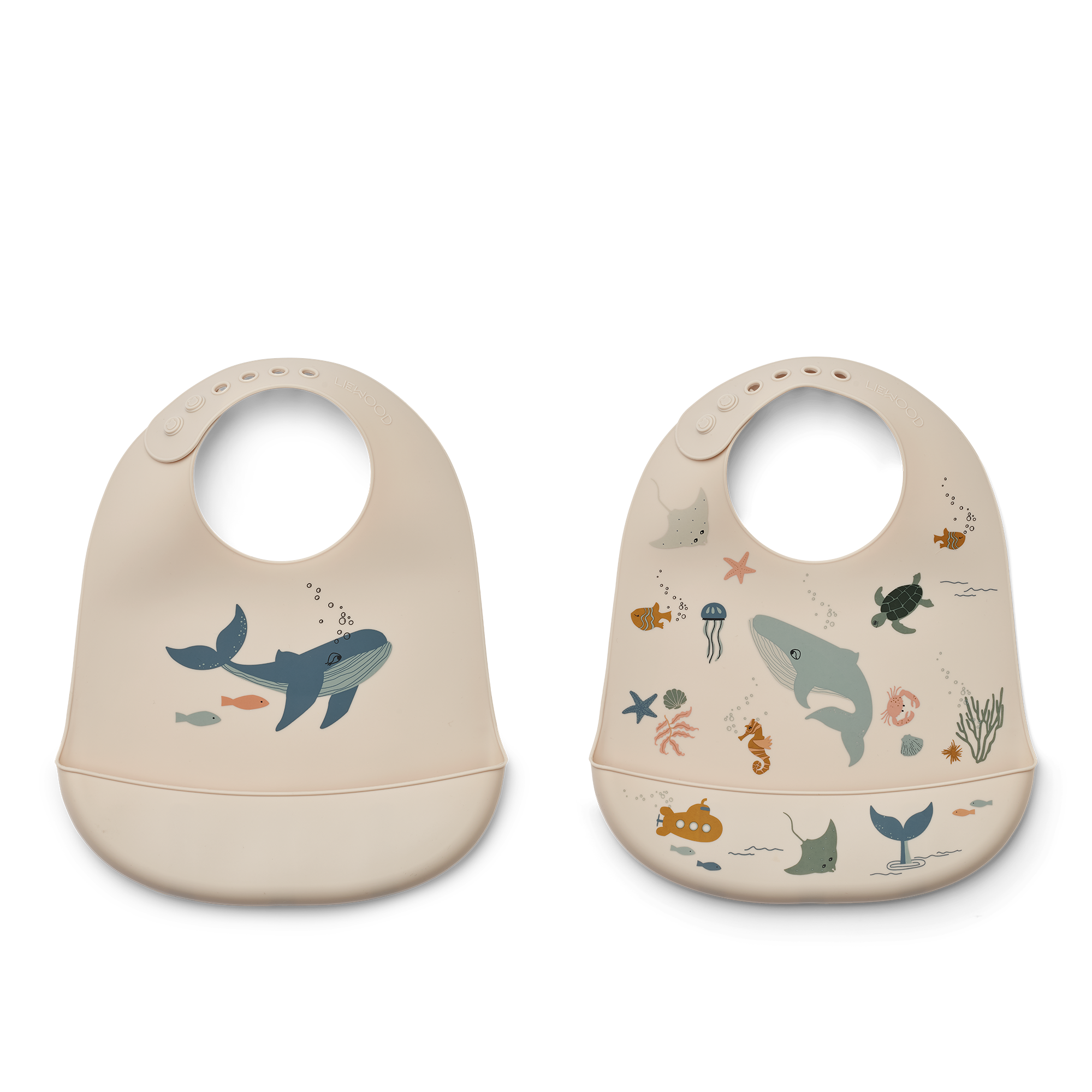 Tilda Bib Med Mönster 2-pack Sea Creature / Sandy