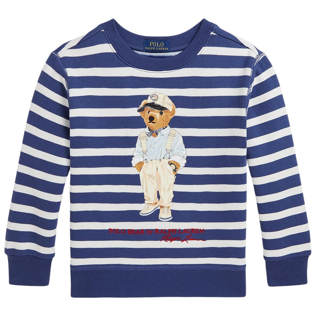 Stribet Sweatshirt Lys Navy