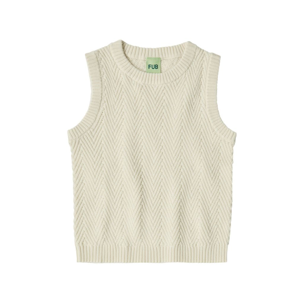 Strikket Vest Ecru