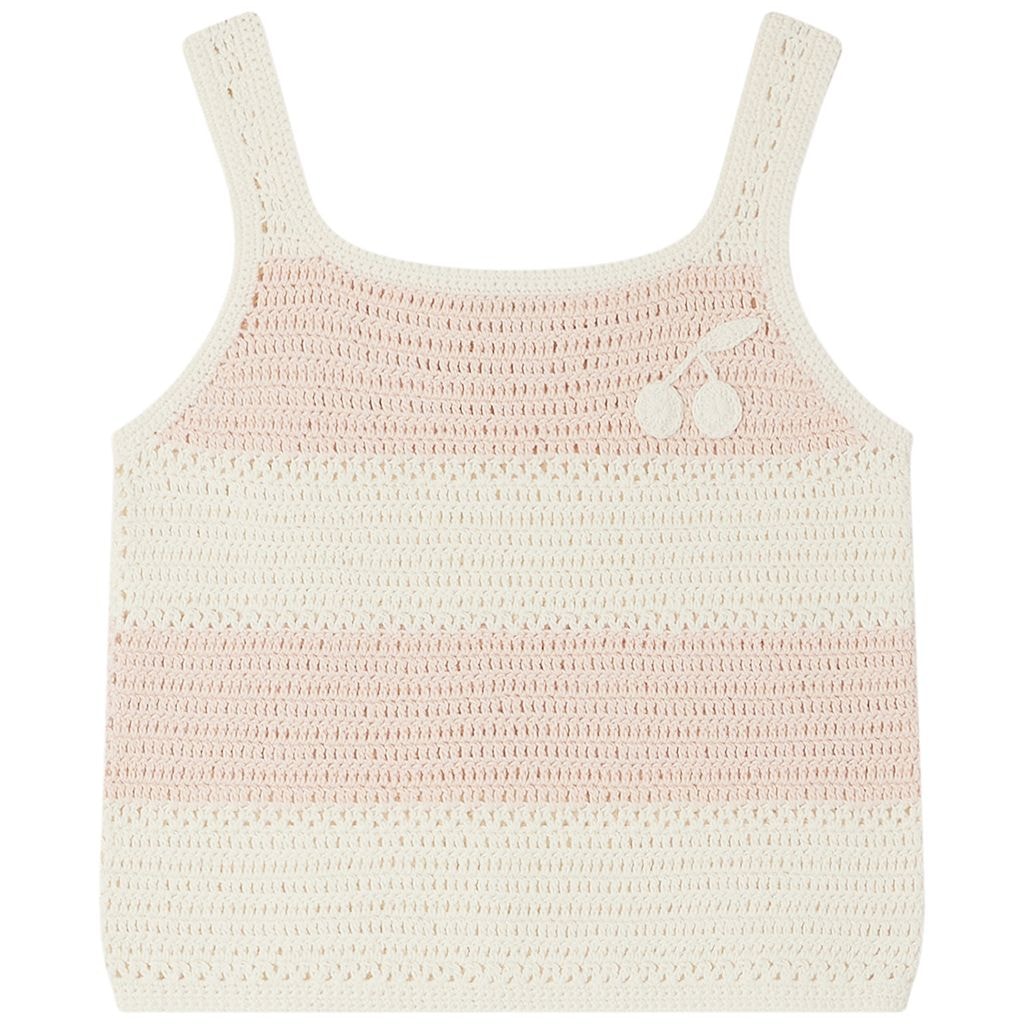 Cap Stribet Strikket Tanktop Lyserød
