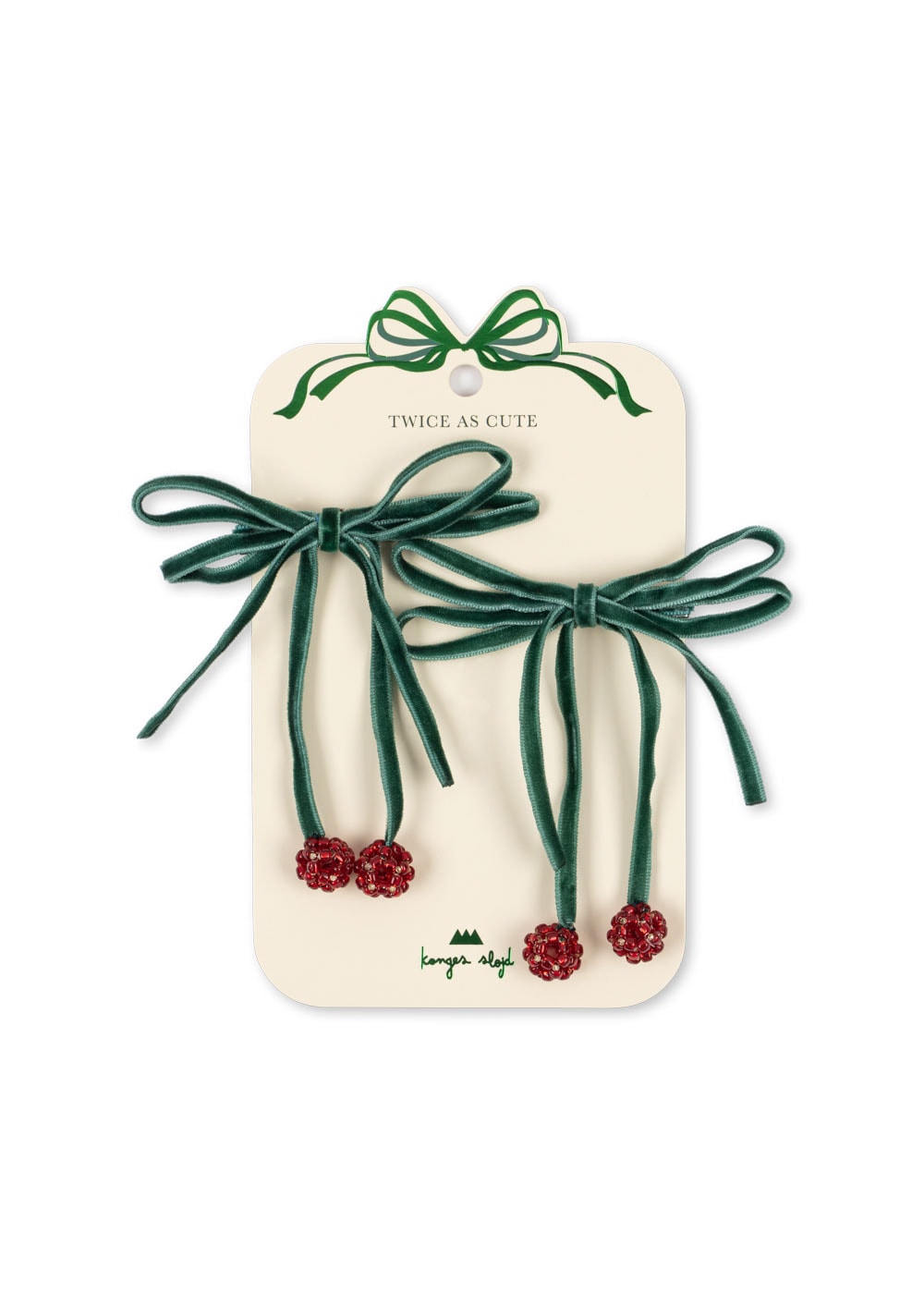 2 Pack Cherry Bow Hair Clips Smoke Pine