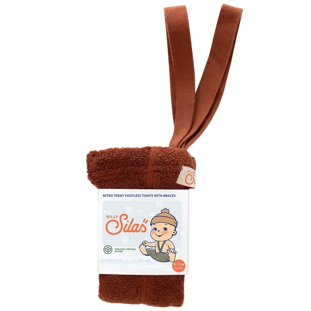 GOTS Teddy Footless Tights Cinnamon