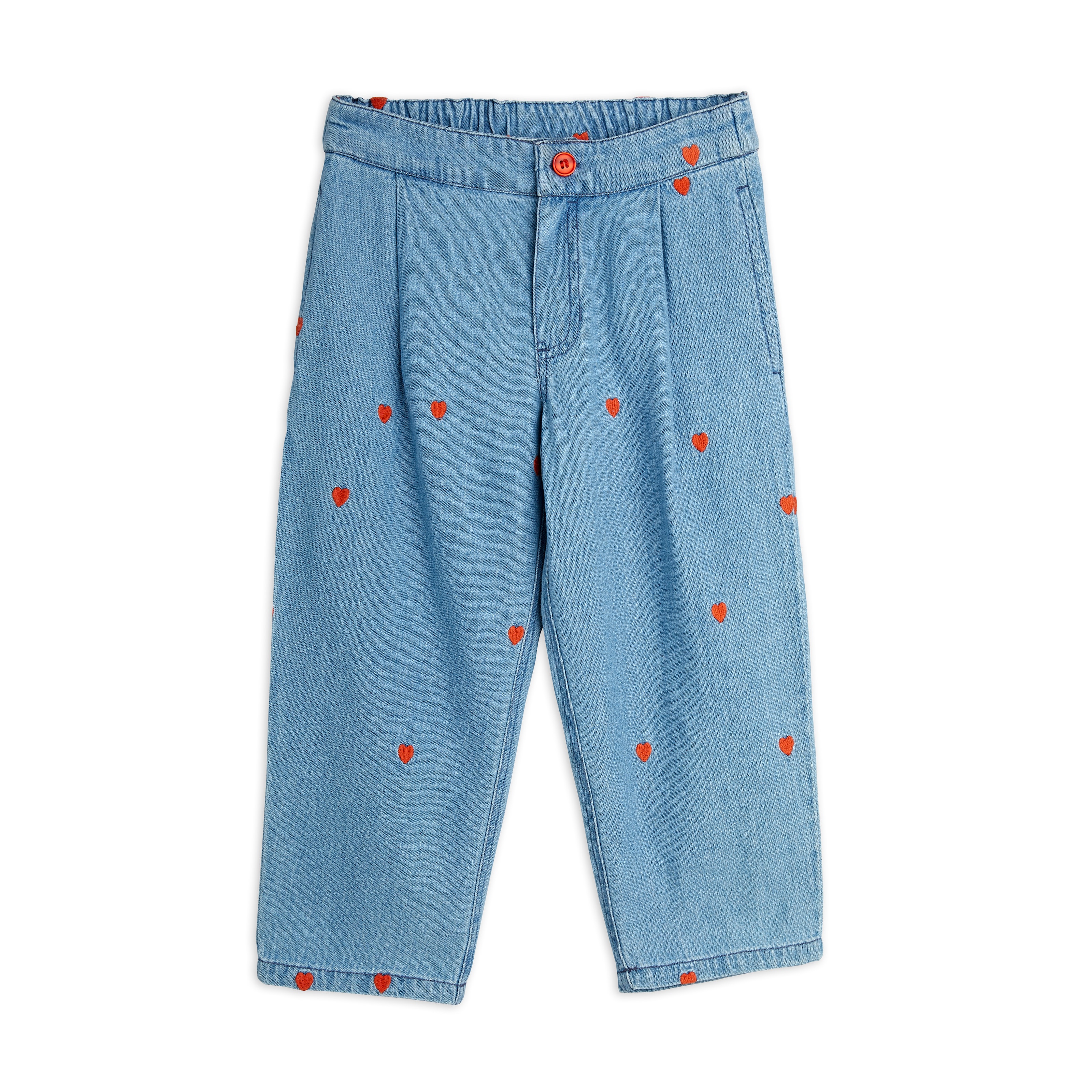 GOTS Mini Hearts Aoe Woven Trousers Blue
