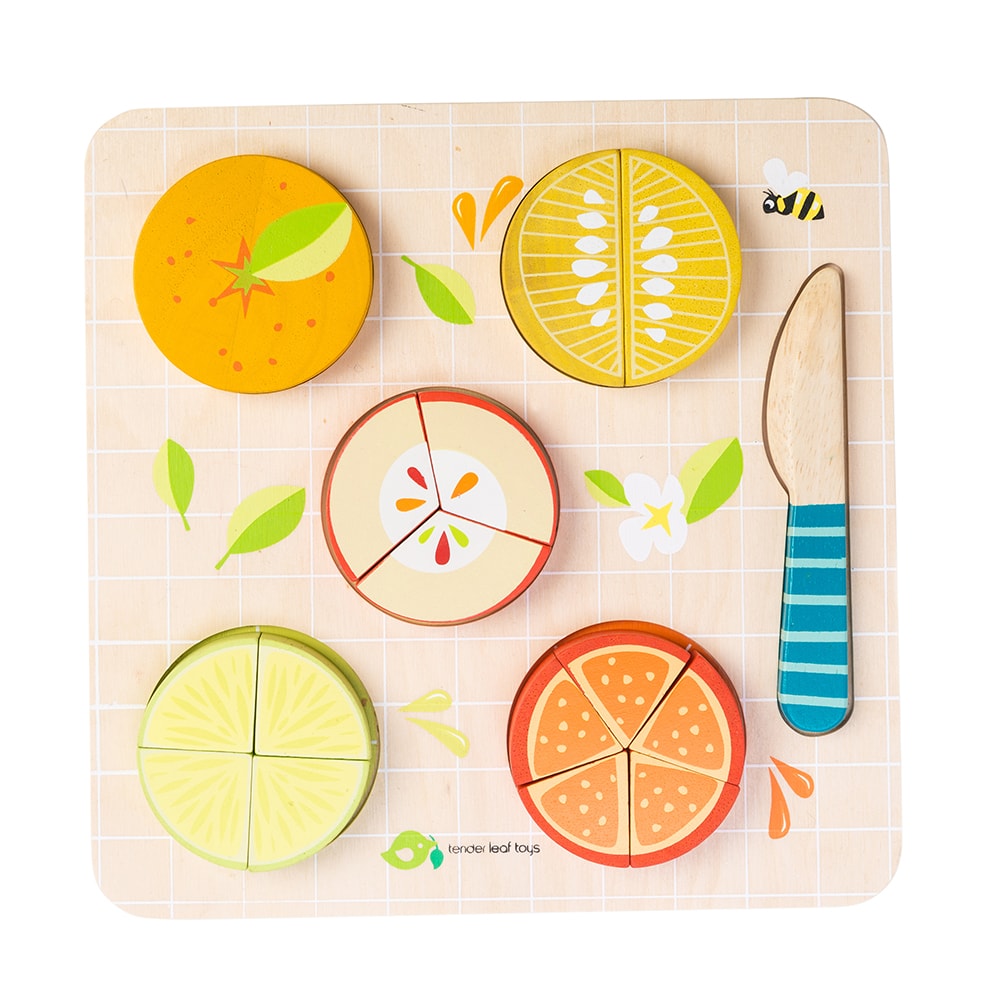 Learning Fractions - Citrus Læringsleketøy Wood