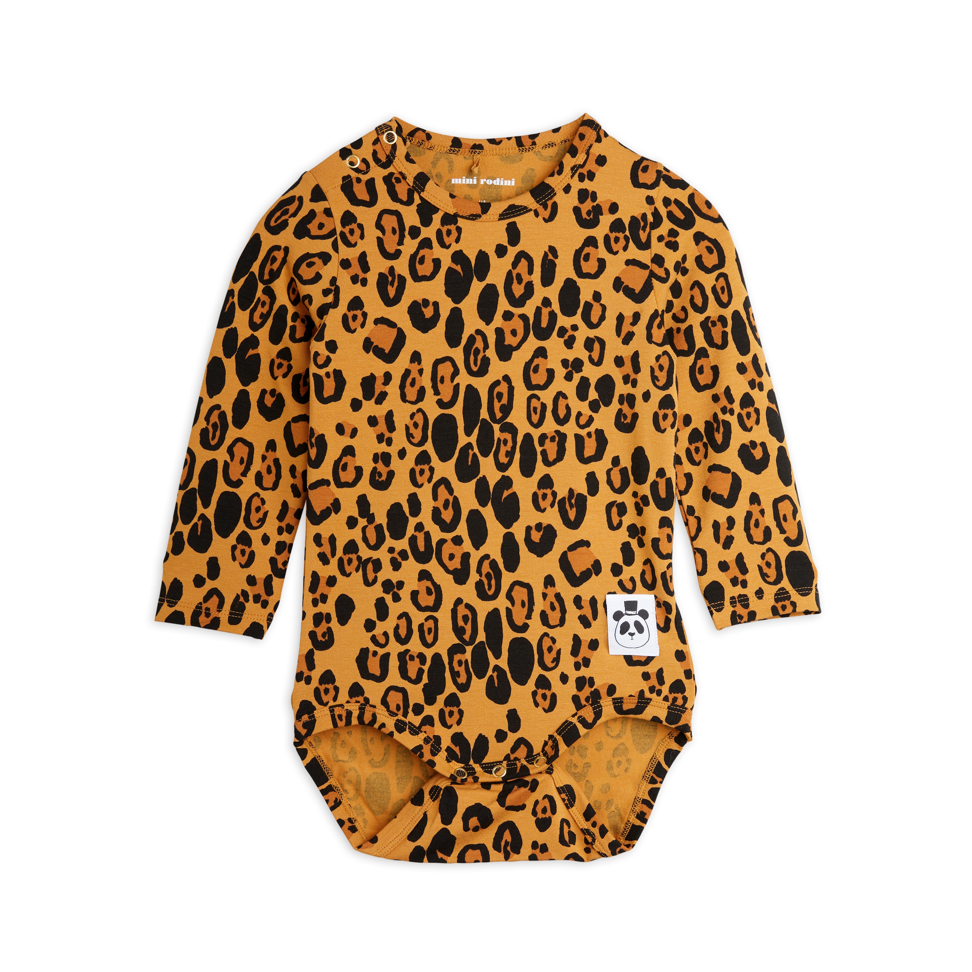 Leopard Langærmet Body Beige 
