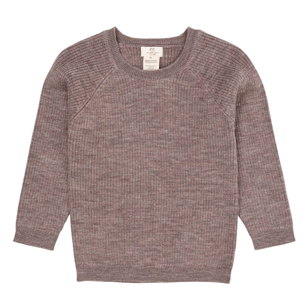 Merino Classic Rib Blouse  Natural Melange