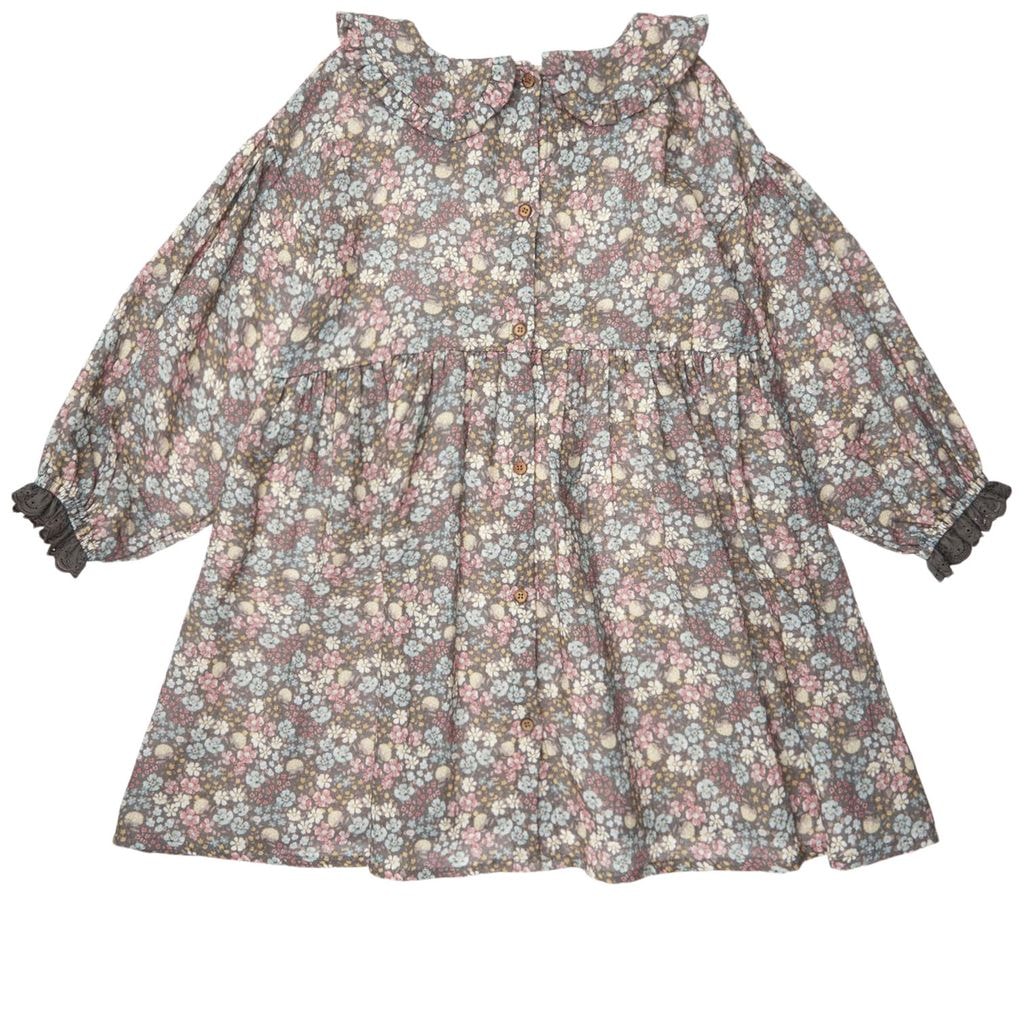 Mini Liberty Flowers Dress Dark Grey