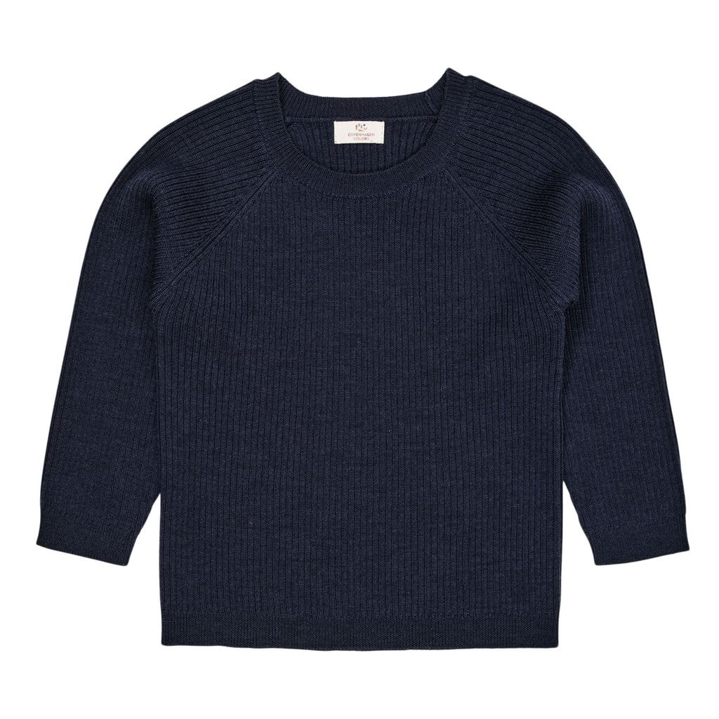 Merino Classic Rib Blouse  Navy
