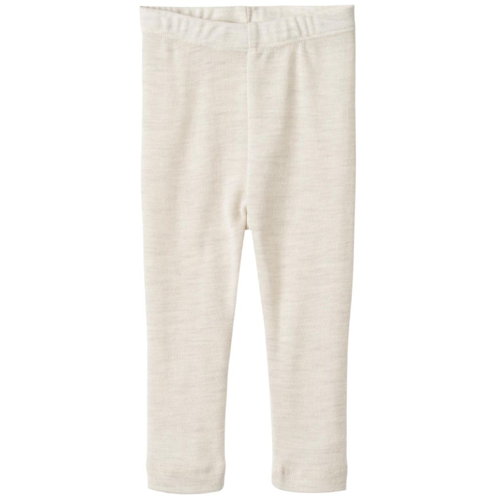 Wool Leggings Agi in Creamy Eggshell Melange